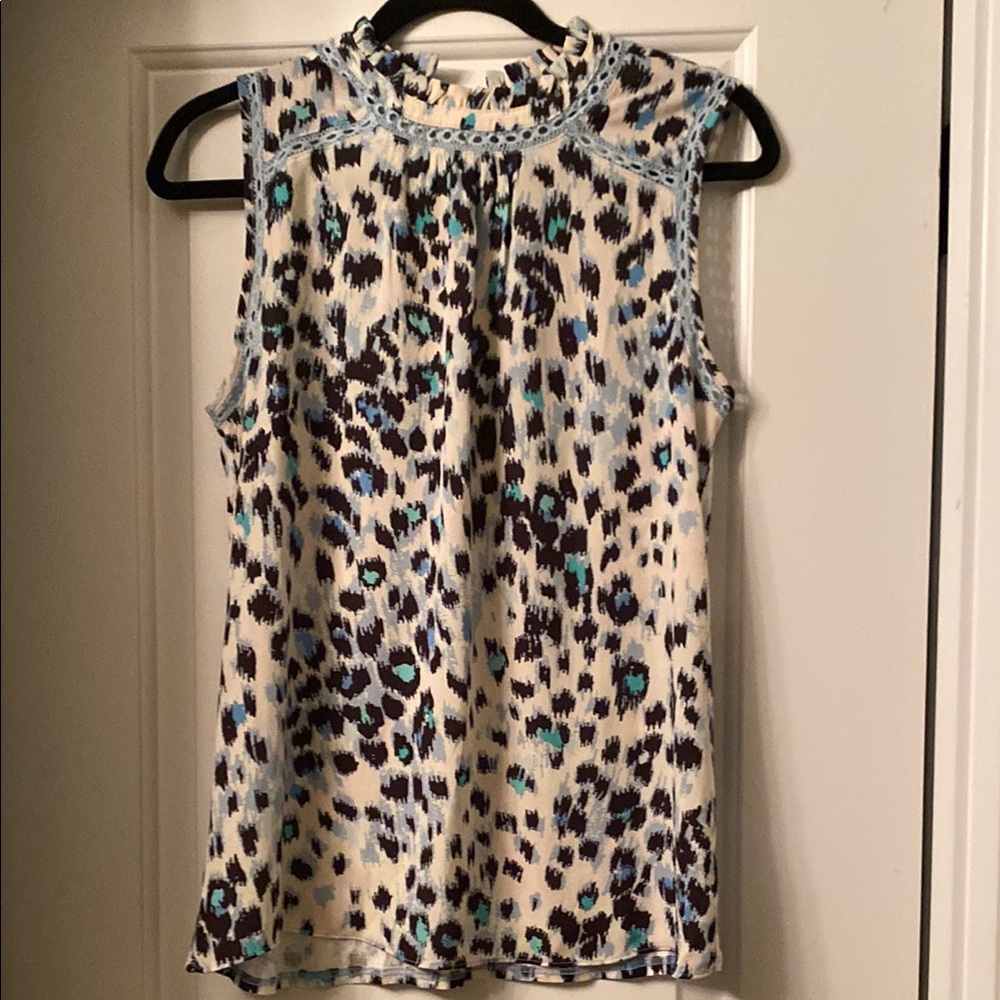 Leopard Print Sleeveless Top - Multicolor